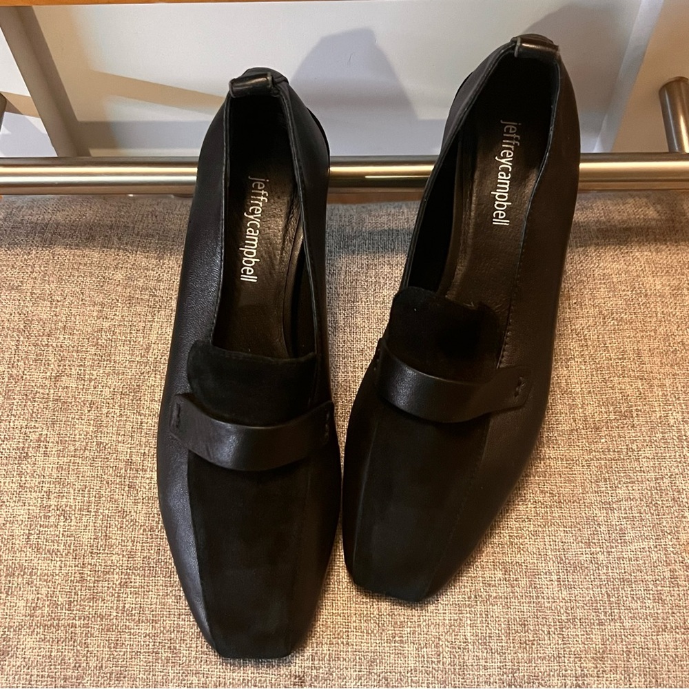 Jeffrey Campbell Moritz Loafers Black Size 7.5 Excellent Condition